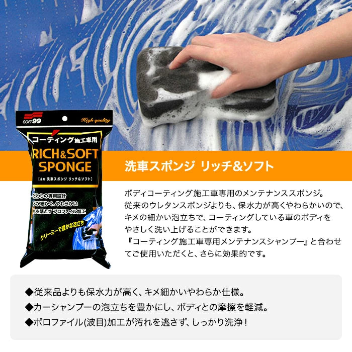 SOFT99 洗車スポンジ リッチ&ソフト 04155 1個 / 2個 3個 5個セット 04155-X T-B-60