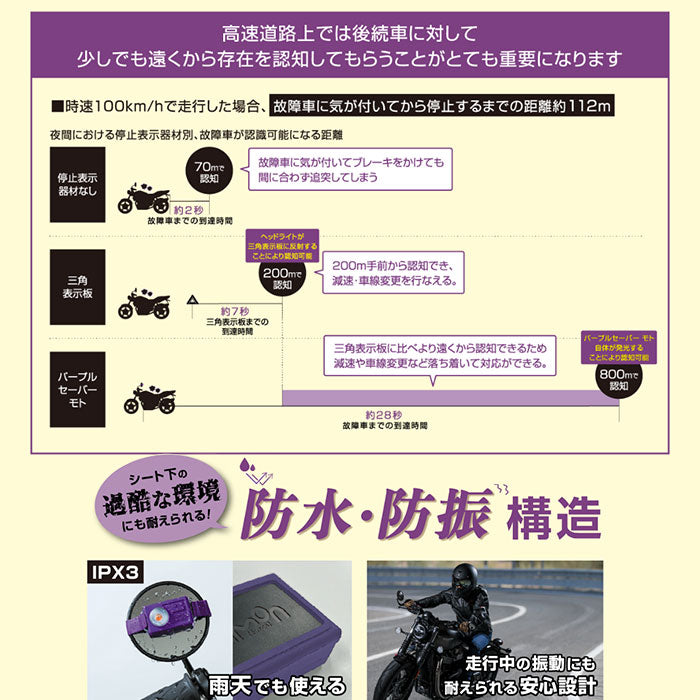 パープルセーバー モト エーモン 道路交通法施行規則適合品 バイク用 停止表示灯 6911 T-B-60
