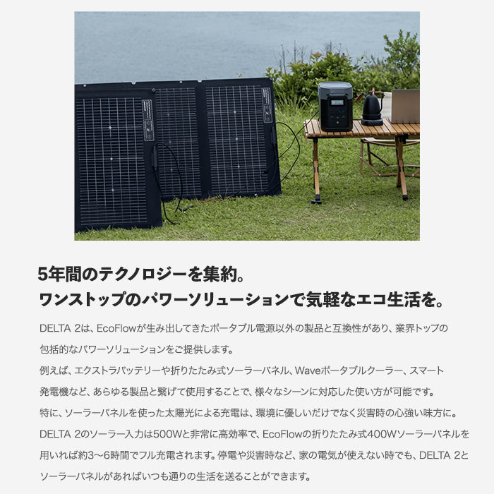 【メーカー取寄せ】ポータブルポータブル電源 DELTA2 EcoFlow trysA DELTA2 1,024Wh 1000W 急速充電 AC出力1,500W