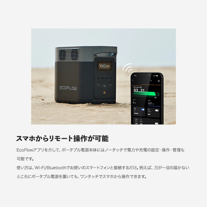 【メーカー取寄せ】ポータブルポータブル電源 DELTA2 EcoFlow trysA DELTA2 1,024Wh 1000W 急速充電 AC出力1,500W