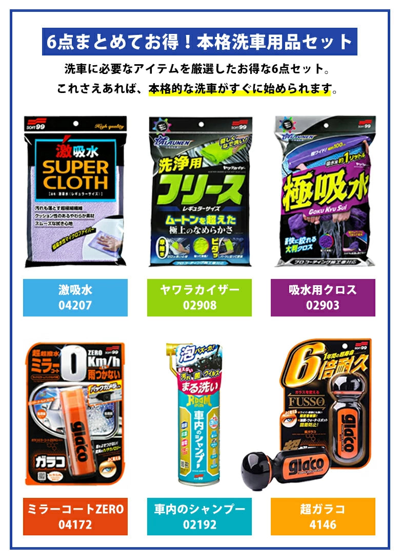 洗車用品 6点セット senshaset-6 SOFT99 ALAUNEN M-B