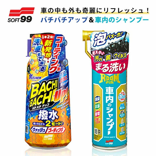 ルームピア 車内のシャンプー 02192 & バチバチアップ ウォッシュ＆コート 02904 セット T-B-60
