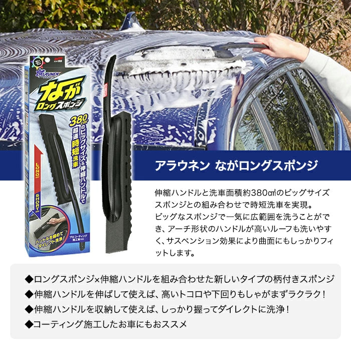 SOFT99 ALAUNEN ながロングスポンジ 02905 洗車スポンジ T-B-60