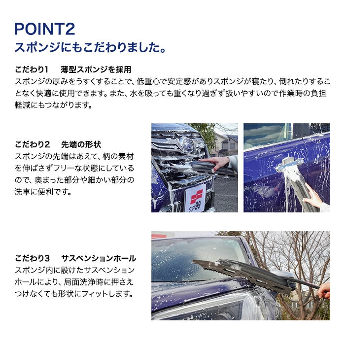 SOFT99 ALAUNEN ながロングスポンジ 02905 洗車スポンジ T-B-60