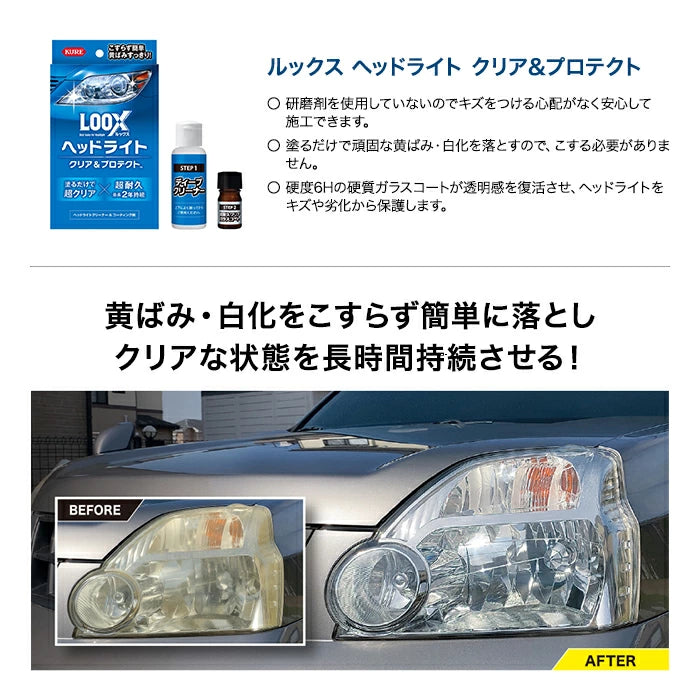 KURE LOOX ルックス ヘッドライト クリア＆プロテクト 2液タイプ 研磨剤不使用 1196 T-B-60