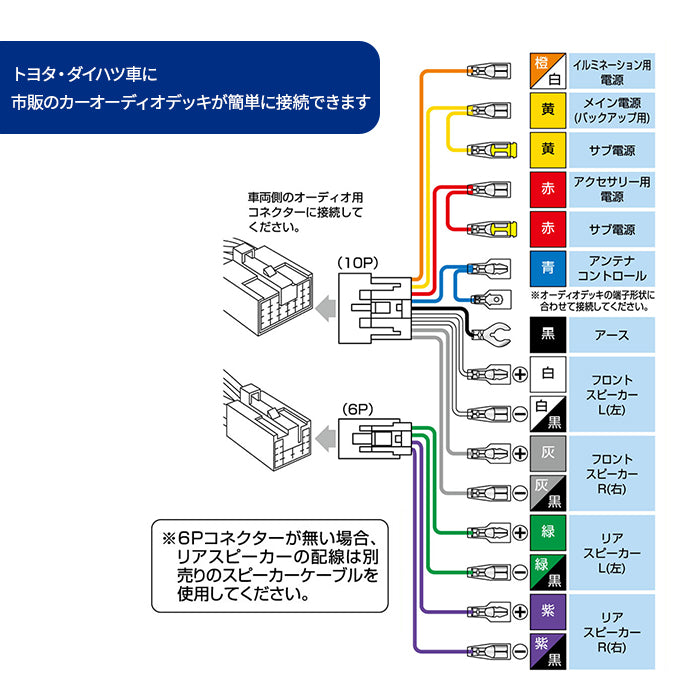 エーモン(amon) Aodea｜トヨタ・ダイハツ車用オーディオハーネス TOYOTA DAIHATSU 自動車 カー用品 ケーブル カーオーディオ カーナビゲーション カーナビ trysE 2202 T-B-60